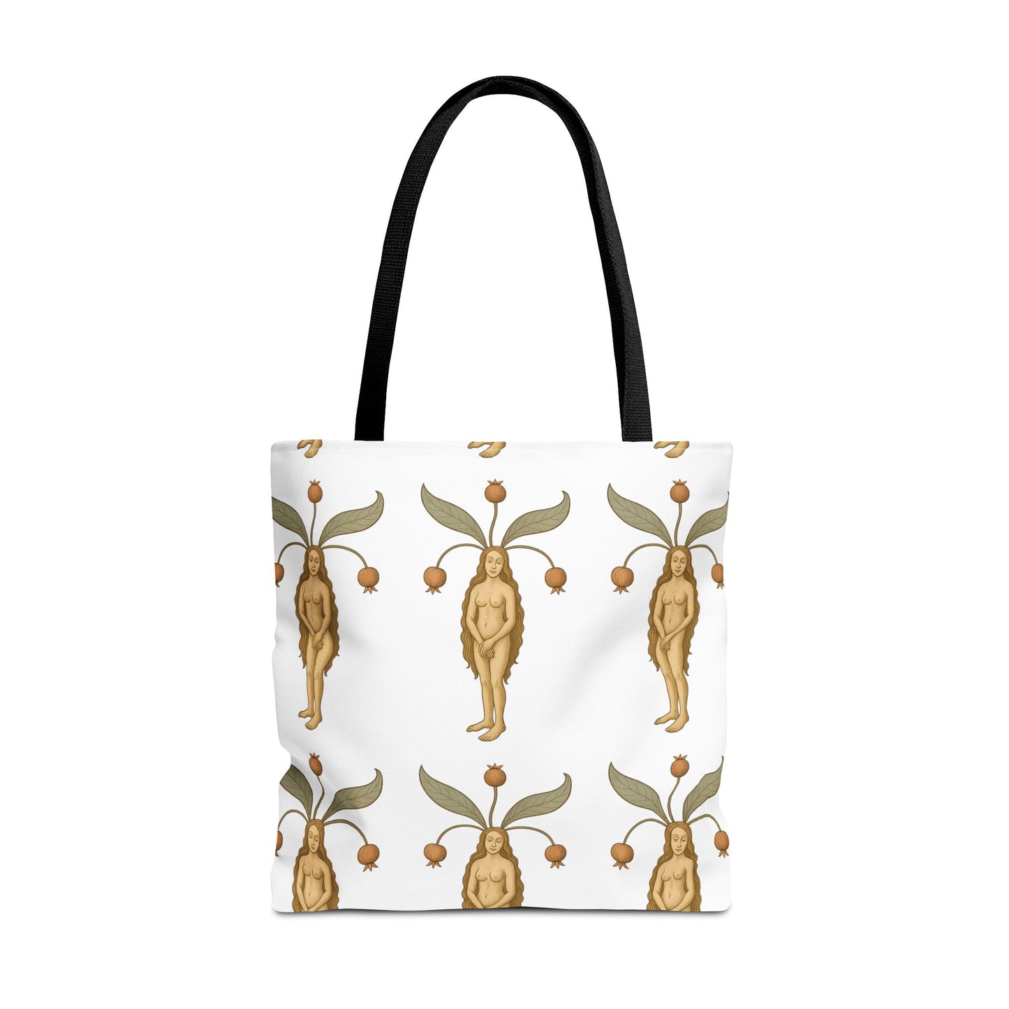 Mandragora Muse, Medieval Herb Lore Unisex Whimsical Patterned Tote Bag