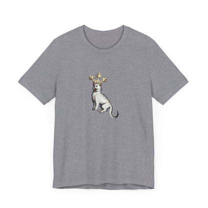 Silly Medieval Cat with Crown – 15th Century Heraldic Art Tee