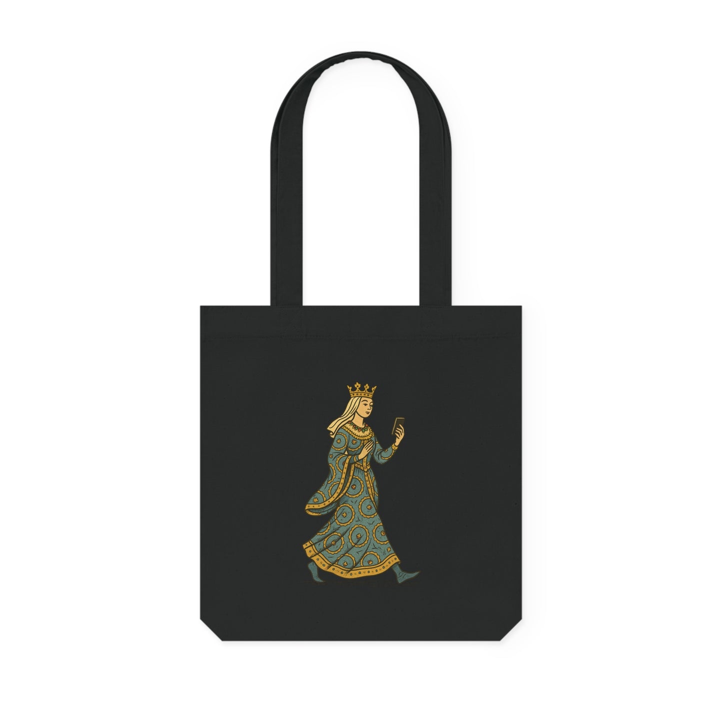 The Crowned Strutter – Medieval Couture on the Go - Woven Tote Bag