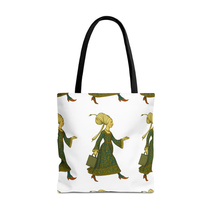 Lady of the Mall – Medieval Fashionista - Elegant Vintage Woman Tote Bag