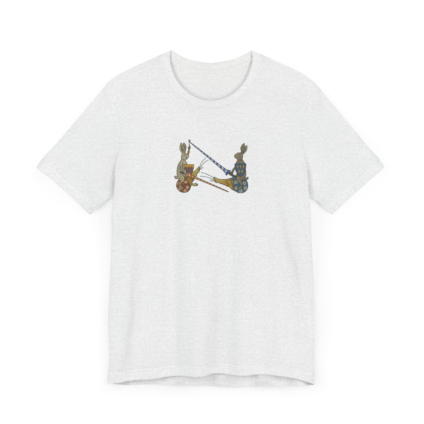 Medieval Marginalia Jousting Rabbits Manuscript T-shirt
