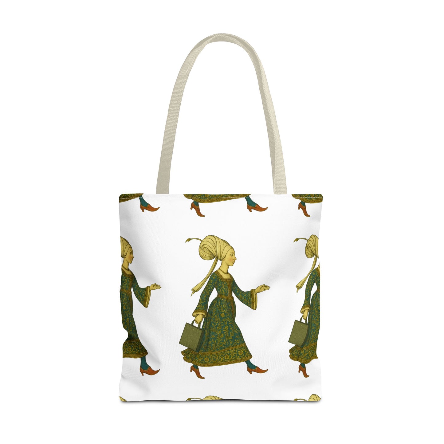 Lady of the Mall – Medieval Fashionista - Elegant Vintage Woman Tote Bag