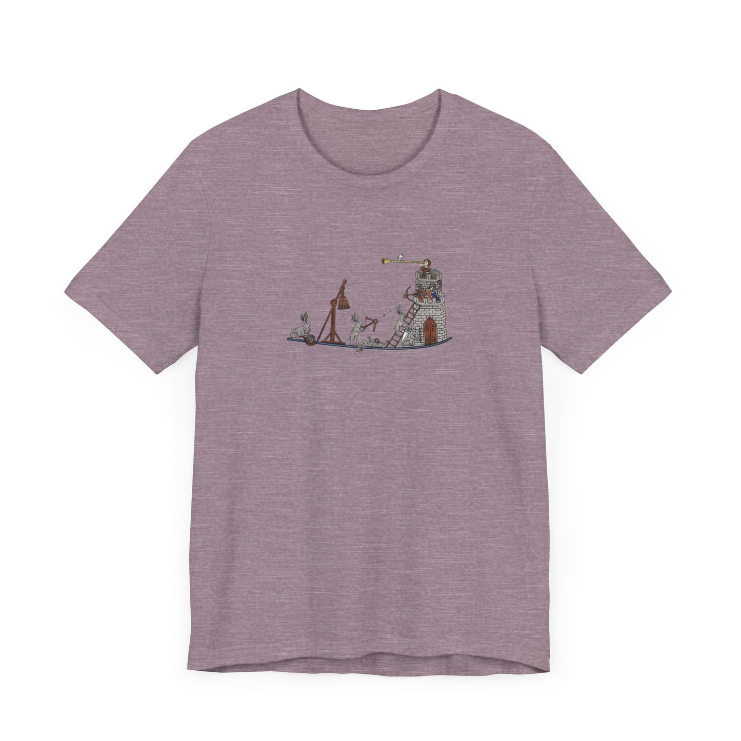 Medieval Rabbits Castle Siege, Medieval Manuscript Art T-shirt