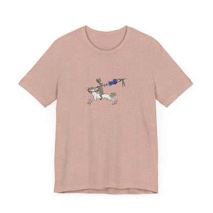 Rabbit Hunting Human, Marginalia Manuscript Art Unisex T-Shirt